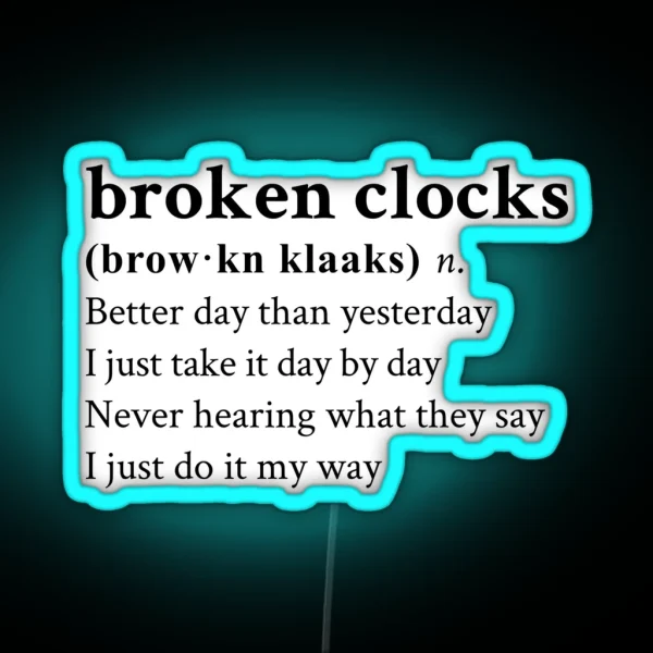 Broken Clocks RGB Neon Sign