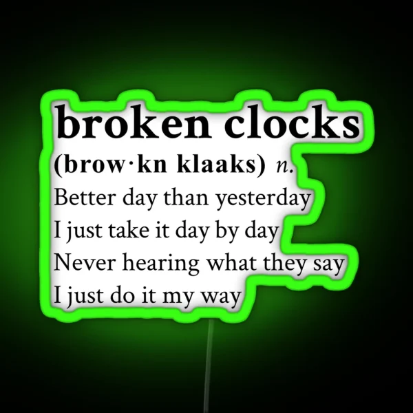 Broken Clocks RGB Neon Sign