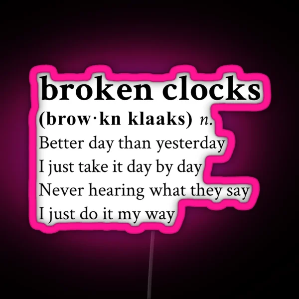 Broken Clocks RGB Neon Sign
