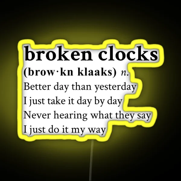 Broken Clocks RGB Neon Sign