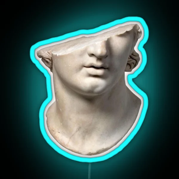 Broken Roman Statue RGB Neon Sign