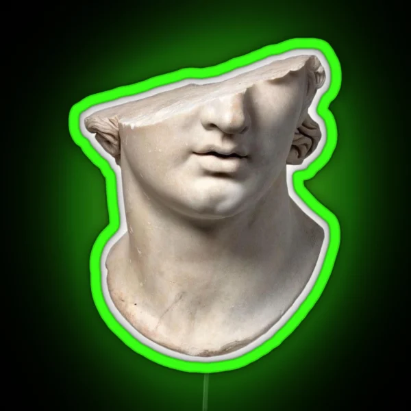 Broken Roman Statue RGB Neon Sign