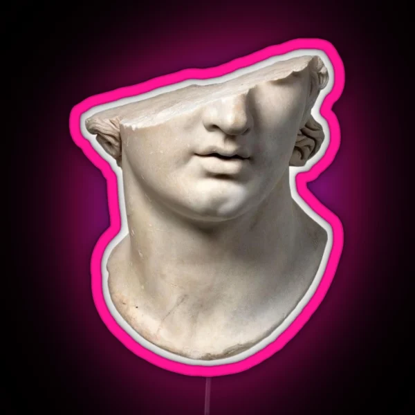 Broken Roman Statue RGB Neon Sign