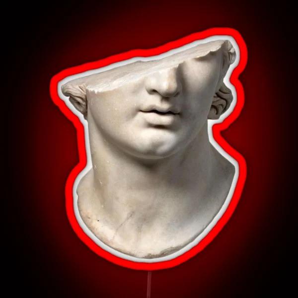 Broken Roman Statue RGB Neon Sign