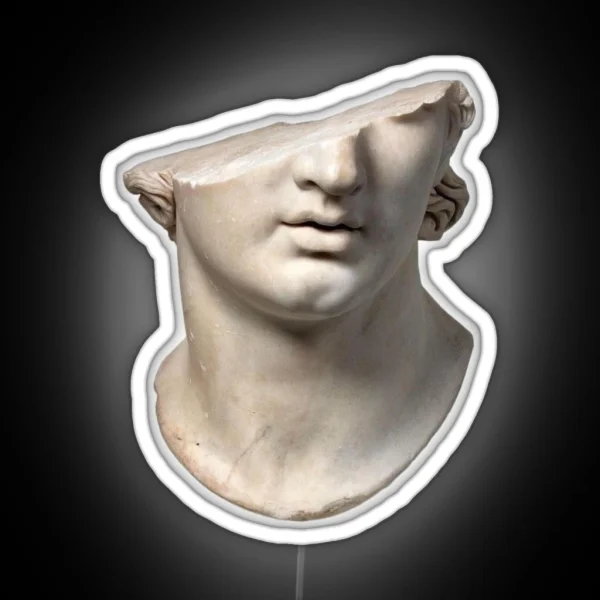 Broken Roman Statue RGB Neon Sign
