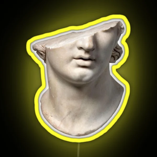 Broken Roman Statue RGB Neon Sign