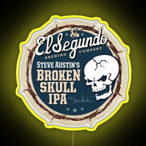 Broken Skull Ipa RGB Neon Sign