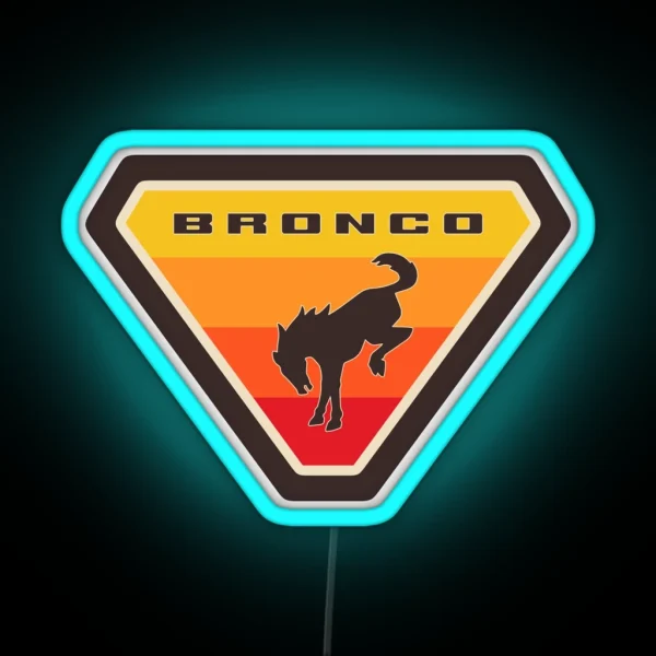 Bronco Badge Badlands Retro RGB Neon Sign
