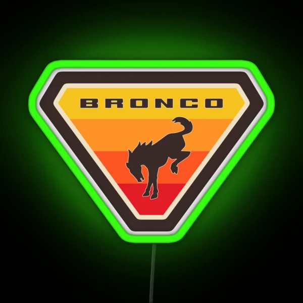 Bronco Badge Badlands Retro RGB Neon Sign
