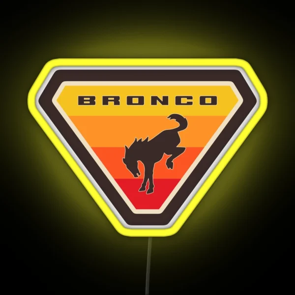 Bronco Badge Badlands Retro RGB Neon Sign