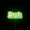 Eye-catching retro style bruh yellow RGB neon sign decoration