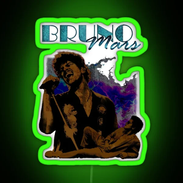 Bruno Mars Bootleg Design RGB Neon Sign