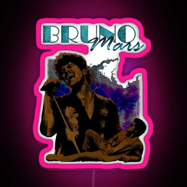 Bruno Mars Bootleg Design RGB Neon Sign