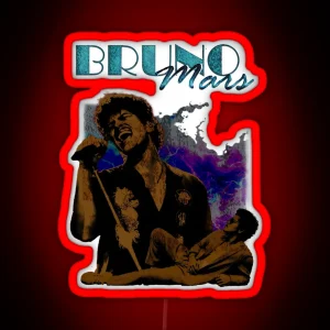 Bruno Mars Bootleg Design RGB Neon Sign