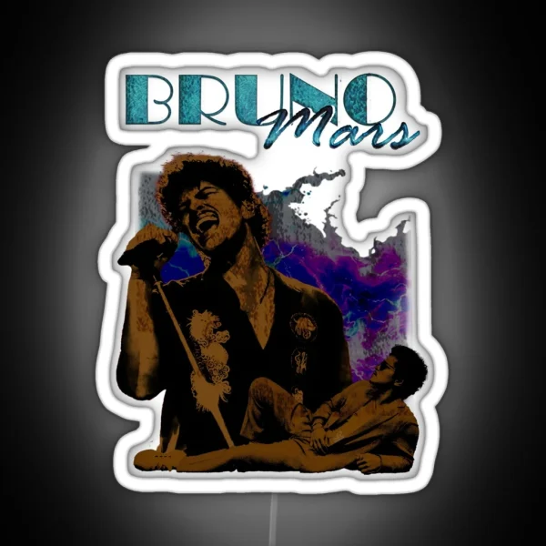 Bruno Mars Bootleg Design RGB Neon Sign