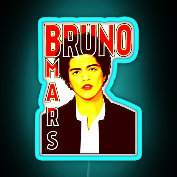 Bruno Mars Graphic Design RGB Neon Sign