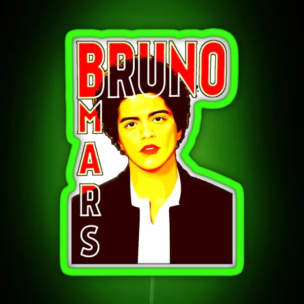 Bruno Mars Graphic Design RGB Neon Sign