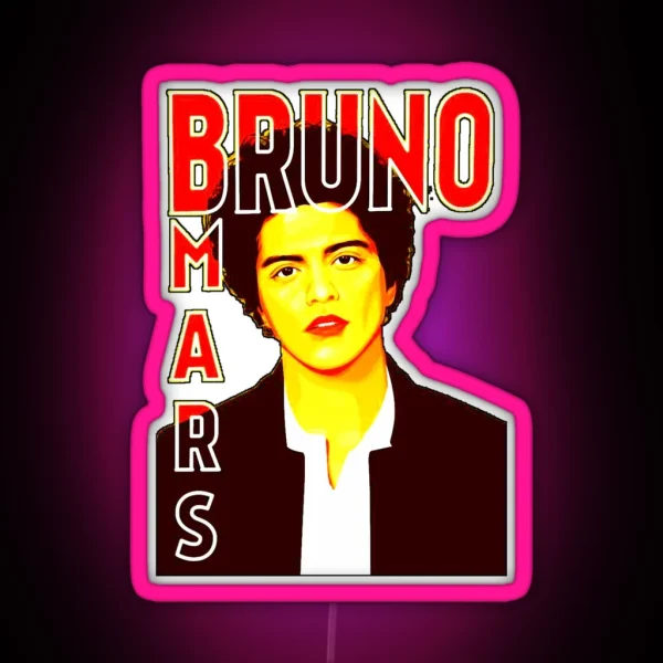 Bruno Mars Graphic Design RGB Neon Sign