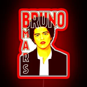 Bruno Mars Graphic Design RGB Neon Sign