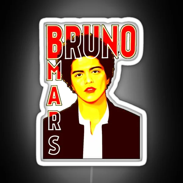 Bruno Mars Graphic Design RGB Neon Sign