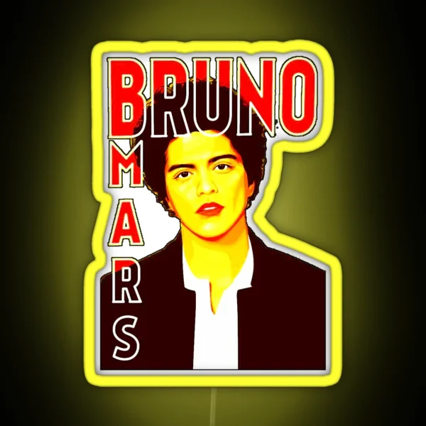Bruno Mars Graphic Design RGB Neon Sign