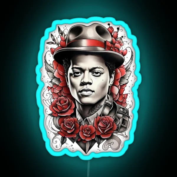 Bruno Mars Inked Harmony RGB Neon Sign