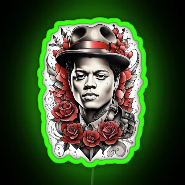 Bruno Mars Inked Harmony RGB Neon Sign