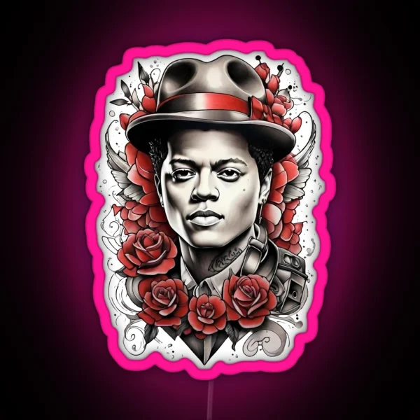 Bruno Mars Inked Harmony RGB Neon Sign