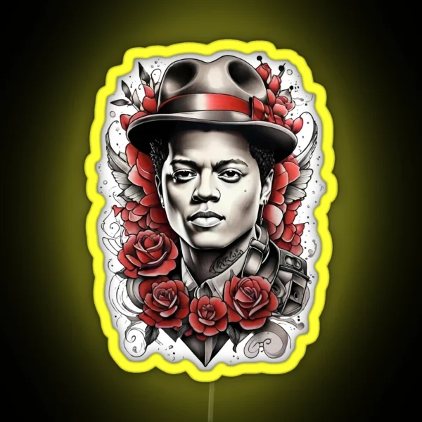 Bruno Mars Inked Harmony RGB Neon Sign