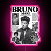 RGB neon light canvas featuring Bruno Mars concert music vibe