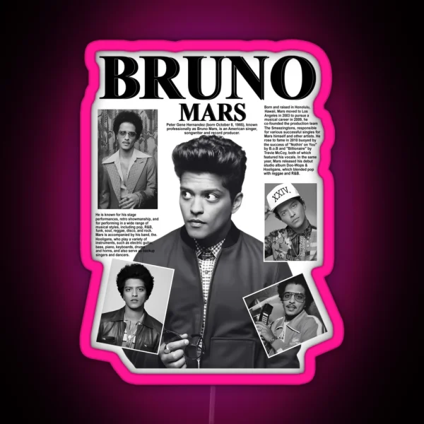 Bruno Mars Pop Music Concert 2023 RGB Neon Sign