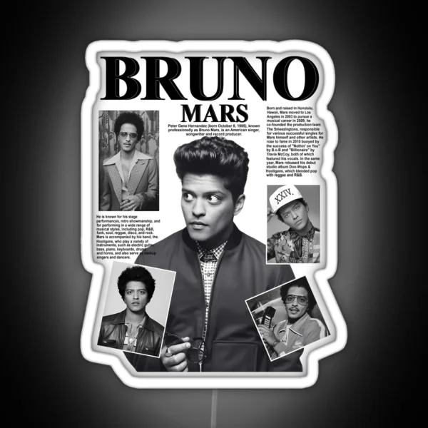 Bruno Mars Pop Music Concert 2023 RGB Neon Sign