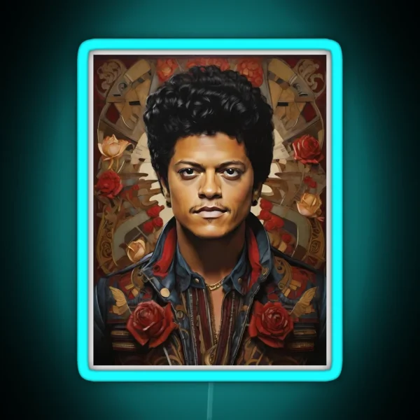 Bruno Mars Rose RGB Neon Sign