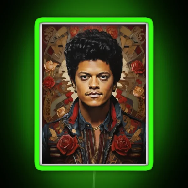 Bruno Mars Rose RGB Neon Sign