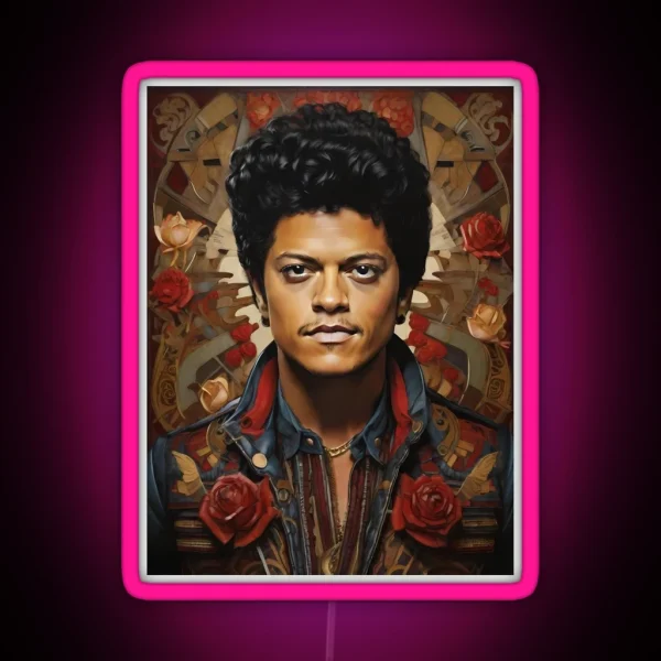 Bruno Mars Rose RGB Neon Sign