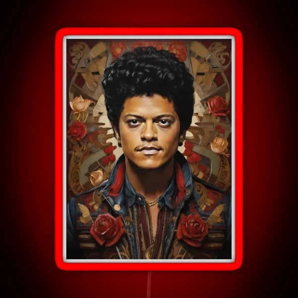 Bruno Mars Rose RGB Neon Sign