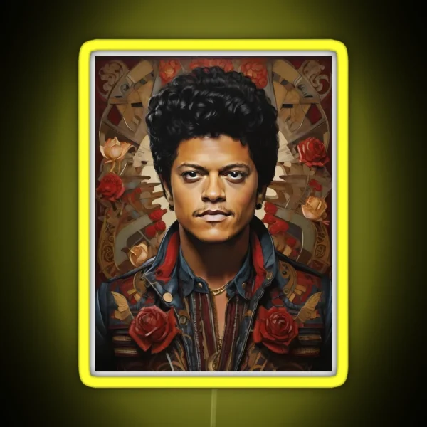 Bruno Mars Rose RGB Neon Sign