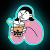 Vibrant cartoon bubble tea themed RGB neon bar sign decor