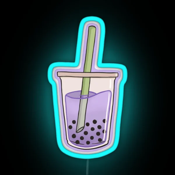 Bubble Tea Purple RGB Neon Sign