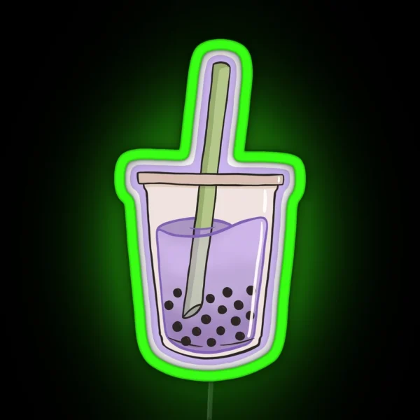 Bubble Tea Purple RGB Neon Sign