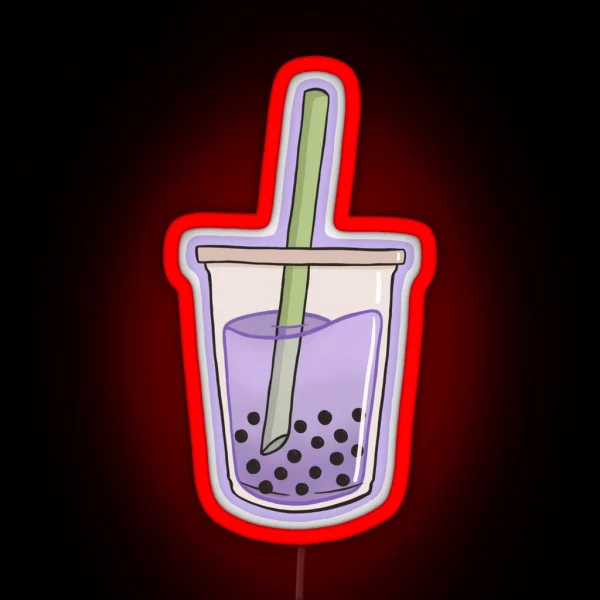 Bubble Tea Purple RGB Neon Sign