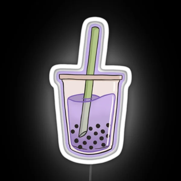 Bubble Tea Purple RGB Neon Sign