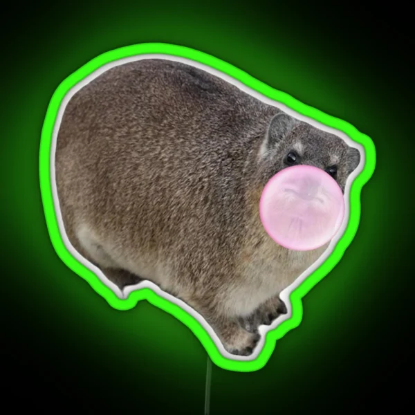 Bubblegum Rock Hyrax Dassie RGB Neon Sign