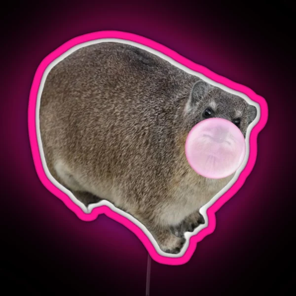 Bubblegum Rock Hyrax Dassie RGB Neon Sign