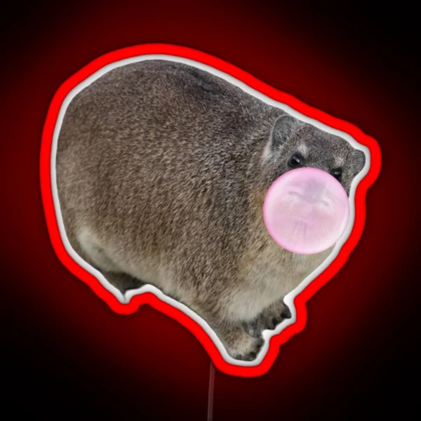 Bubblegum Rock Hyrax Dassie RGB Neon Sign