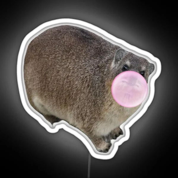 Bubblegum Rock Hyrax Dassie RGB Neon Sign