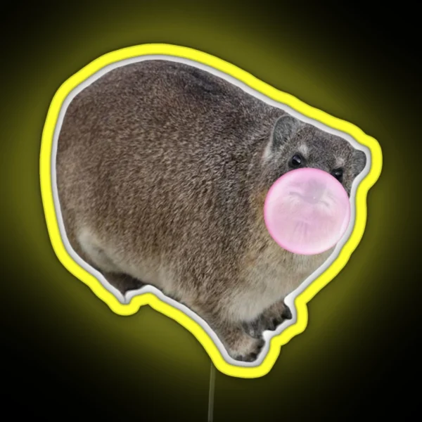 Bubblegum Rock Hyrax Dassie RGB Neon Sign