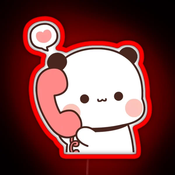 Bubu Is Receiving A Call From Her Dudu Cute RGB Neon Sign