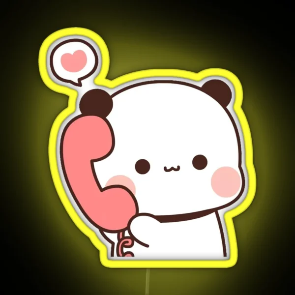 Bubu Is Receiving A Call From Her Dudu Cute RGB Neon Sign