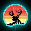 Vintage Buck Deer At Sunset Glow Effect RGB Neon Sign